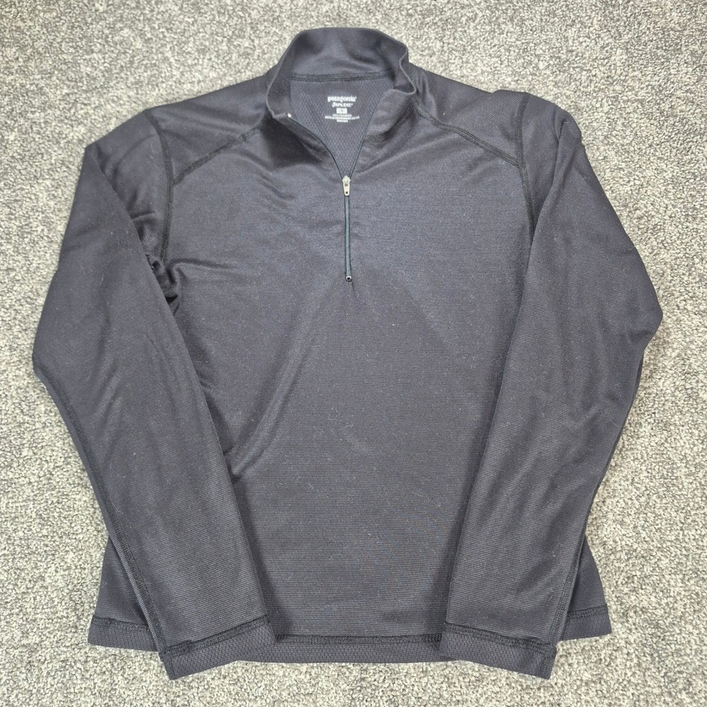 Patagonia Capilene Midweight Zip T Womens Small Black Base Layer Made in USA